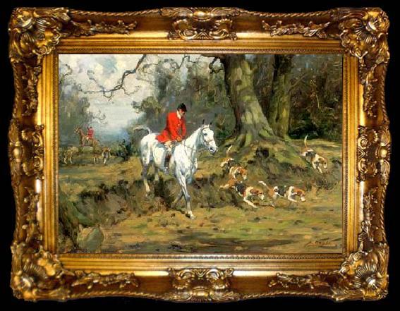 framed  unknow artist Classical hunting fox, Equestrian and Beautiful Horses, 228., ta009-2